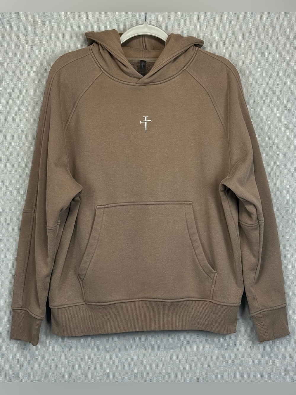 Three Nails Signature Fleece Hoodie Pullover Sweatshirt Mens Medium Deep Taupe
